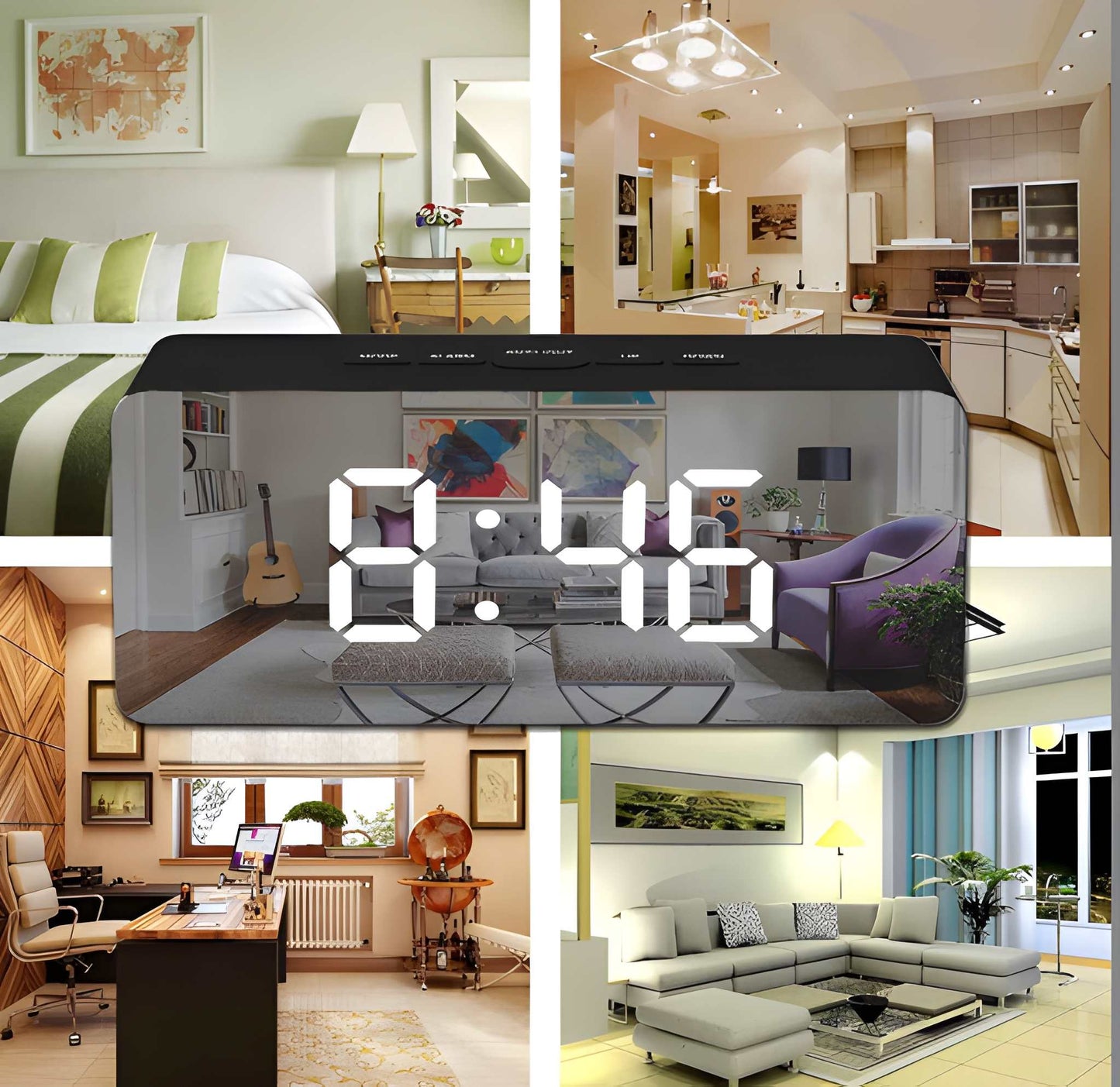 Mirror Digital LED Mirror Alarm Clock