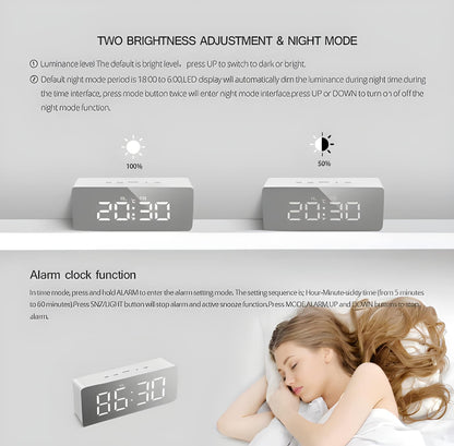 Mirror Digital LED Mirror Alarm Clock