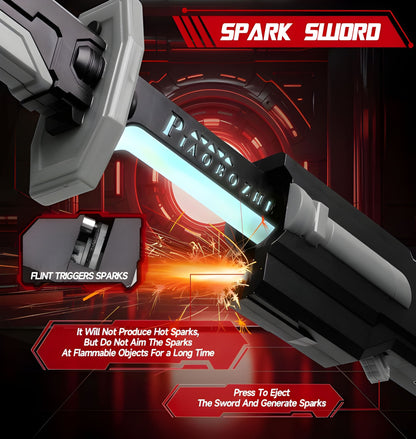 Multicolor LED Light Sword with Sheath and Dazzling Spark Effect