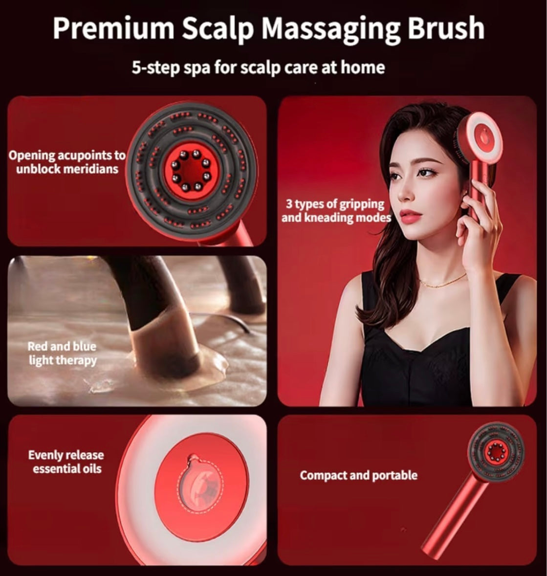 Electric Head Scalp Massager 2 In 1 Scalp Massage Brush And Oil Applicator Electric Head Massager