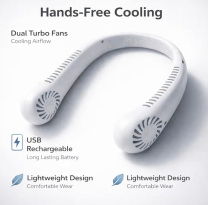 Portable Neck Fan,Hands Free Wearable Bladeless Fan,Ultra Light Rechargeable Mini USB Fan
