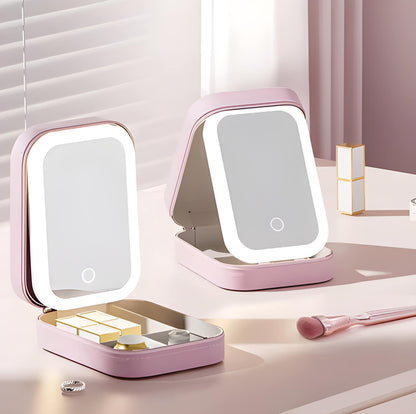 Portable LED Makeup Mirror, Jewelry Box