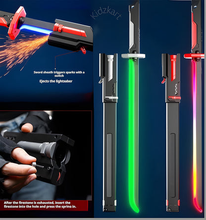 Multicolor LED Light Sword with Sheath and Dazzling Spark Effect